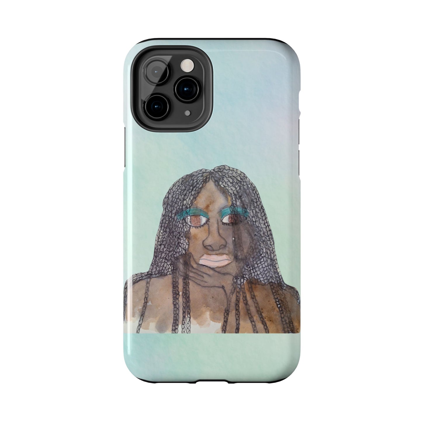 Black Woman Art, Artistic Fashion Phone Case, Colorful Unique Phone Protector, Gift for Her, Bohemian Style, Phone Cover for Creative Souls