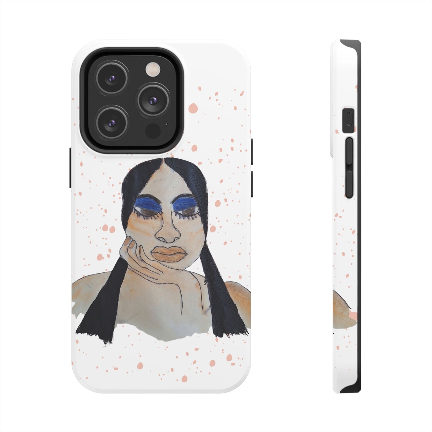 Black Woman Art Tough Phone Case, Hand-Painted Graphics, Original Art iPhone Cover, Protective Phone Case, Unique Artwork Case