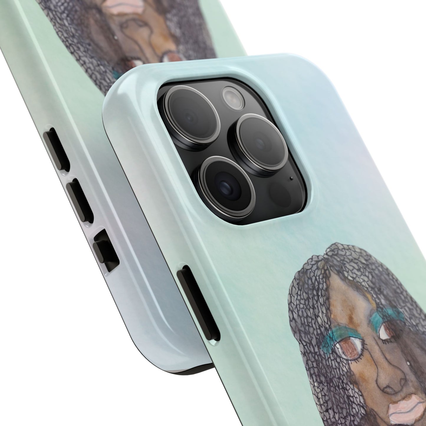 Black Woman Art, Artistic Fashion Phone Case, Colorful Unique Phone Protector, Gift for Her, Bohemian Style, Phone Cover for Creative Souls