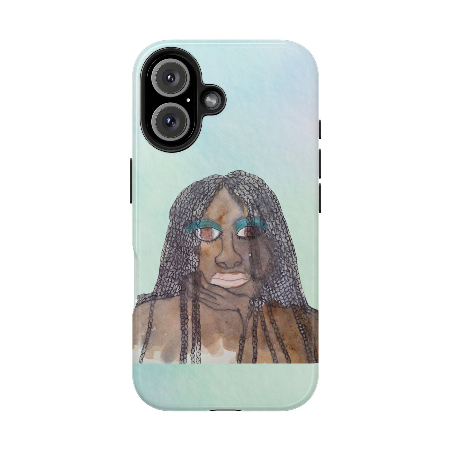Black Woman Art, Artistic Fashion Phone Case, Colorful Unique Phone Protector, Gift for Her, Bohemian Style, Phone Cover for Creative Souls