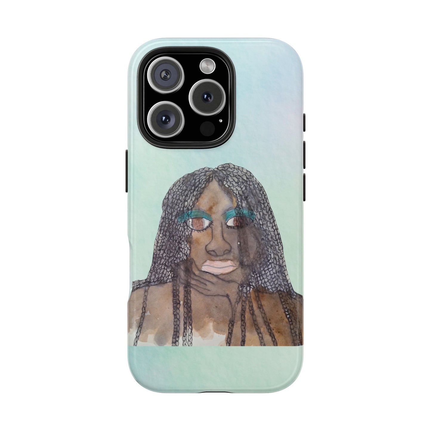 Black Woman Art, Artistic Fashion Phone Case, Colorful Unique Phone Protector, Gift for Her, Bohemian Style, Phone Cover for Creative Souls