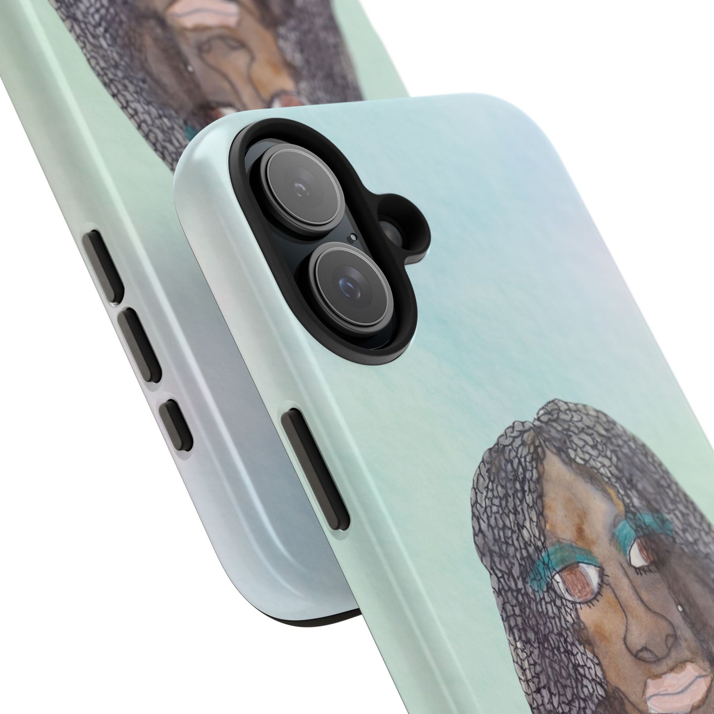 Black Woman Art, Artistic Fashion Phone Case, Colorful Unique Phone Protector, Gift for Her, Bohemian Style, Phone Cover for Creative Souls