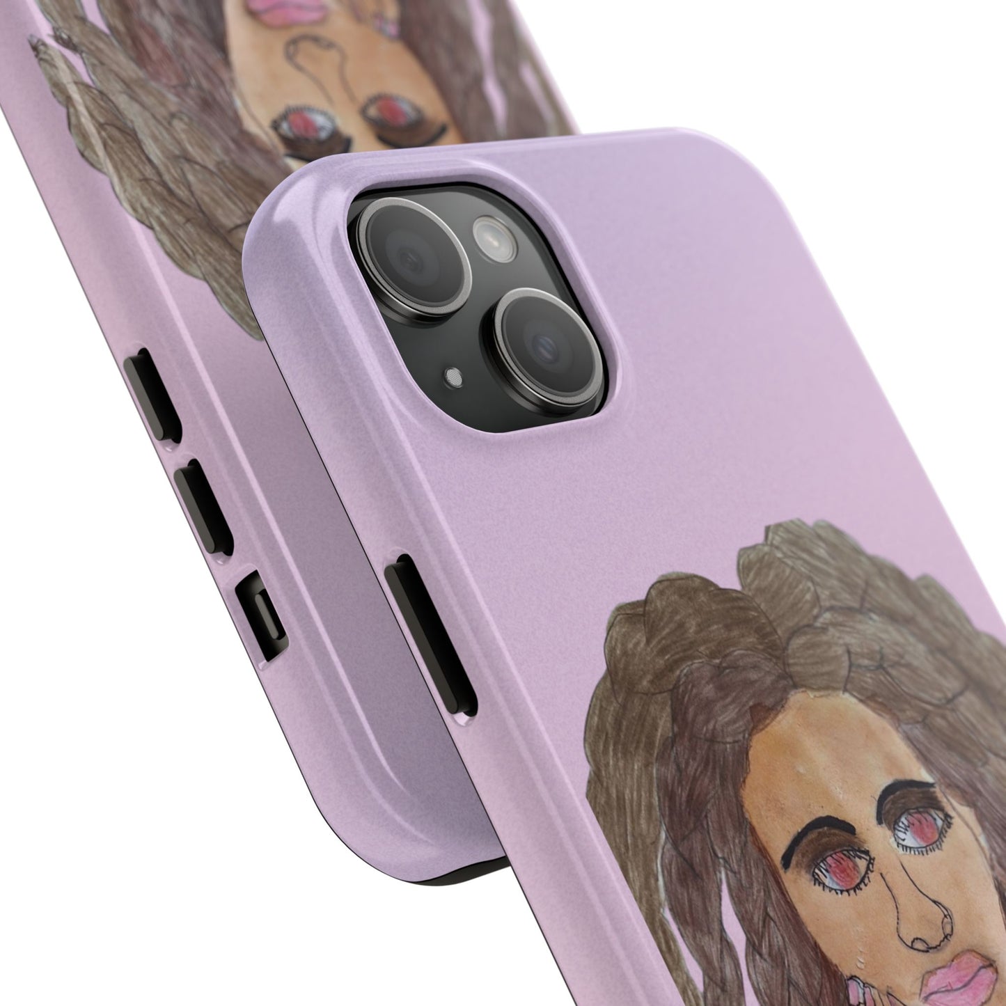 Black Woman Art Tough Phone Case, Hand-Painted Graphics, Original Art iPhone Cover, Protective Phone Case, Unique Artwork Case