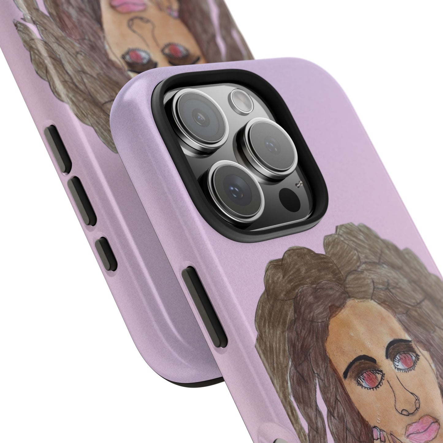 Black Woman Art Tough Phone Case, Hand-Painted Graphics, Original Art iPhone Cover, Protective Phone Case, Unique Artwork Case