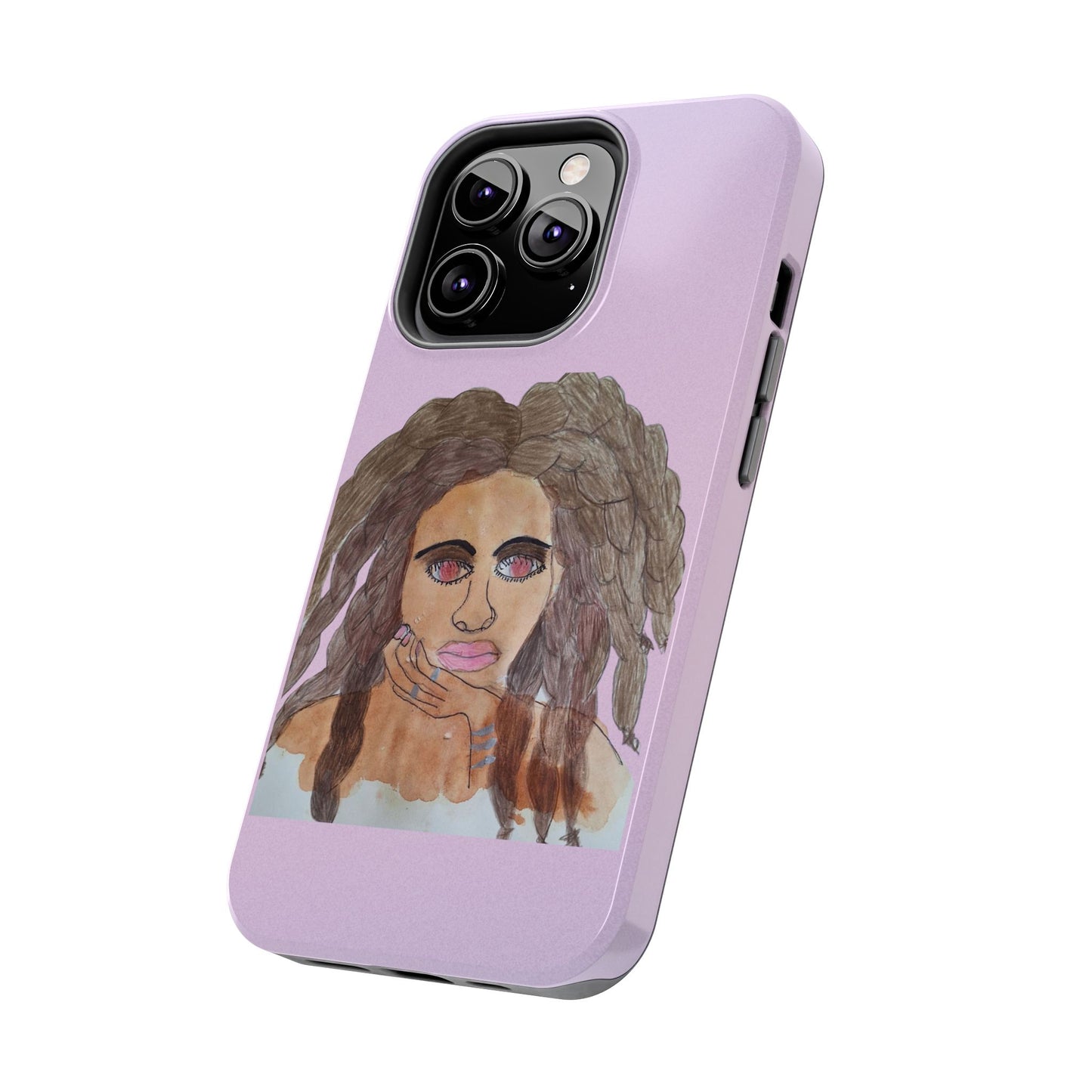 Black Woman Art Tough Phone Case, Hand-Painted Graphics, Original Art iPhone Cover, Protective Phone Case, Unique Artwork Case