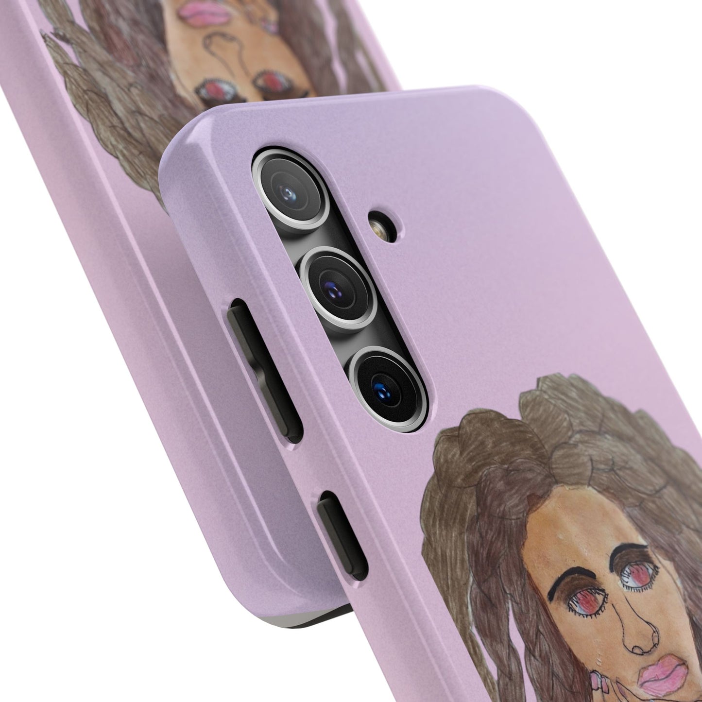 Black Woman Art Tough Phone Case, Hand-Painted Graphics, Original Art iPhone Cover, Protective Phone Case, Unique Artwork Case