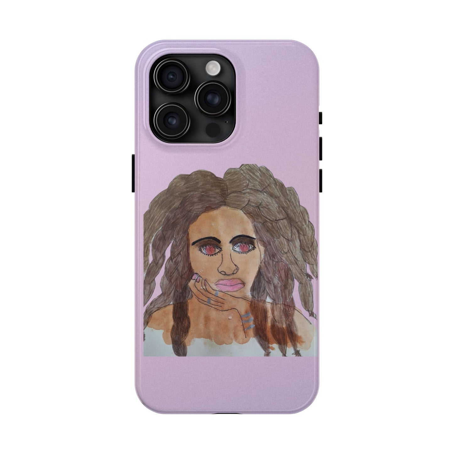 Black Woman Art Tough Phone Case, Hand-Painted Graphics, Original Art iPhone Cover, Protective Phone Case, Unique Artwork Case