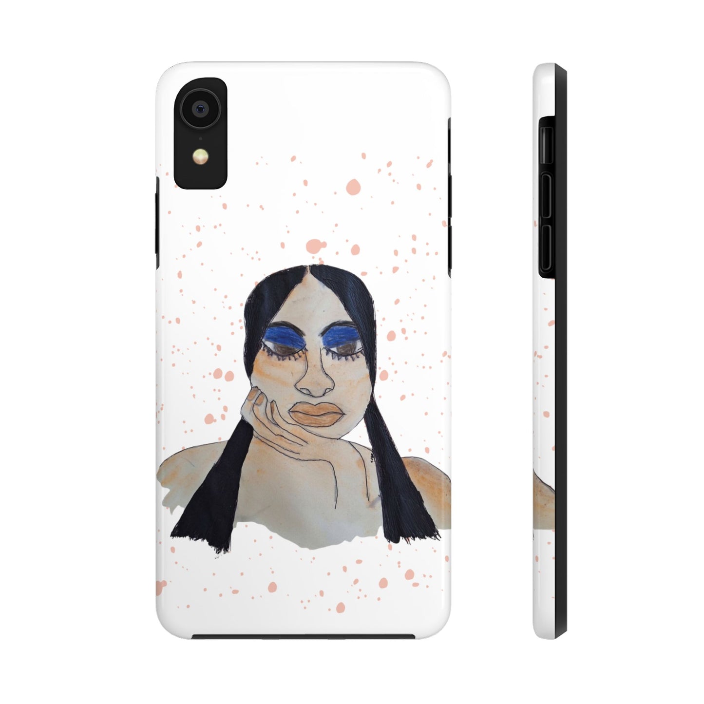 Black Woman Art Tough Phone Case, Hand-Painted Graphics, Original Art iPhone Cover, Protective Phone Case, Unique Artwork Case