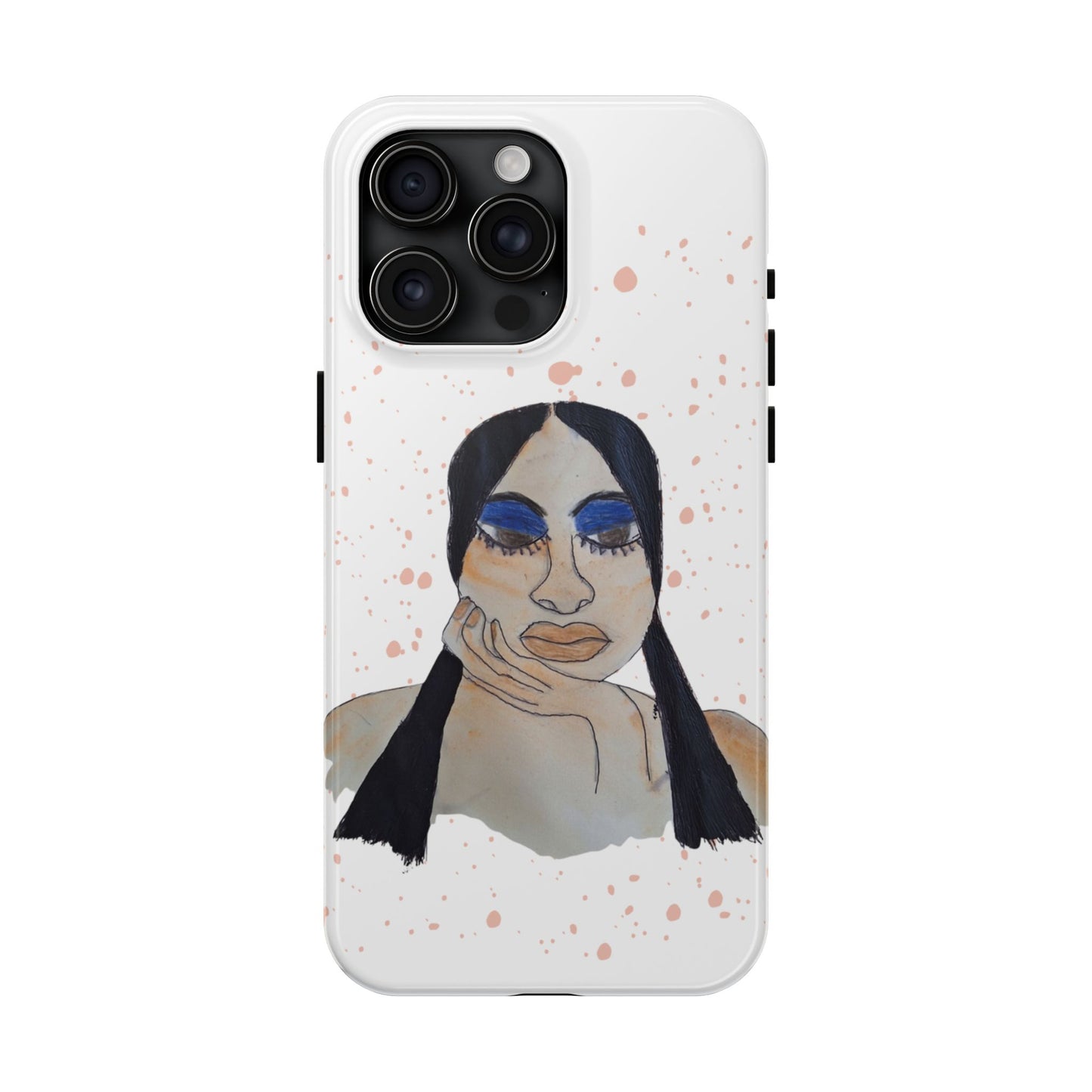 Black Woman Art Tough Phone Case, Hand-Painted Graphics, Original Art iPhone Cover, Protective Phone Case, Unique Artwork Case