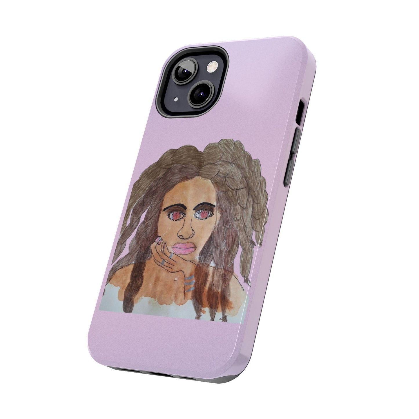 Black Woman Art Tough Phone Case, Hand-Painted Graphics, Original Art iPhone Cover, Protective Phone Case, Unique Artwork Case