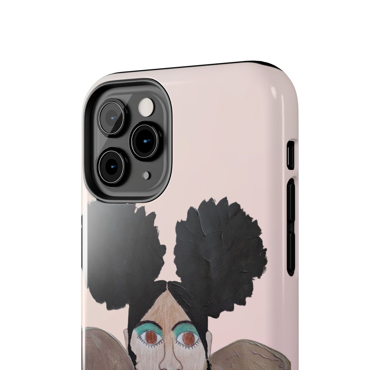 Black Woman Art Tough Phone Case, Hand-Painted Graphics, Original Art iPhone Cover, Protective Phone Case, Unique Artwork Case