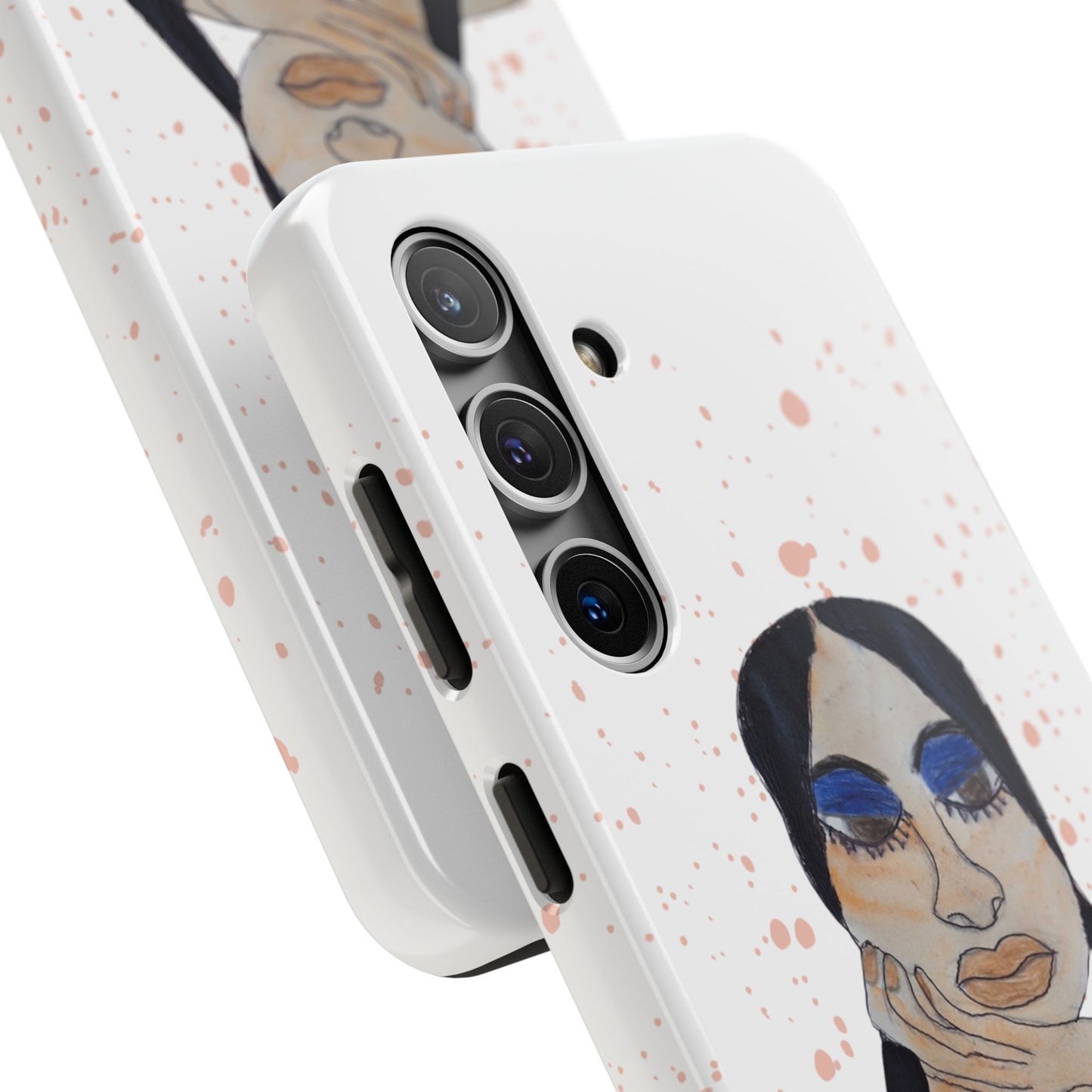 Black Woman Art Tough Phone Case, Hand-Painted Graphics, Original Art iPhone Cover, Protective Phone Case, Unique Artwork Case