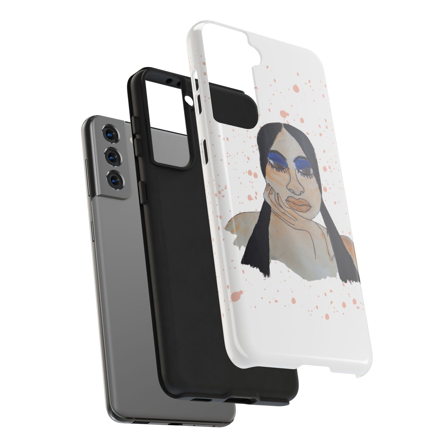 Black Woman Art Tough Phone Case, Hand-Painted Graphics, Original Art iPhone Cover, Protective Phone Case, Unique Artwork Case