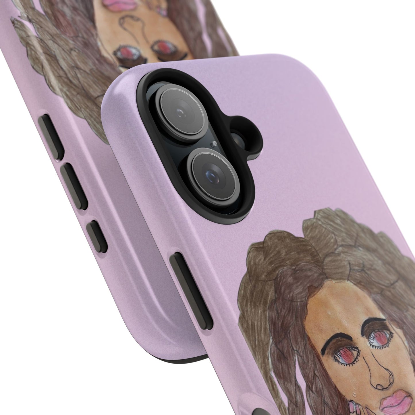 Black Woman Art Tough Phone Case, Hand-Painted Graphics, Original Art iPhone Cover, Protective Phone Case, Unique Artwork Case