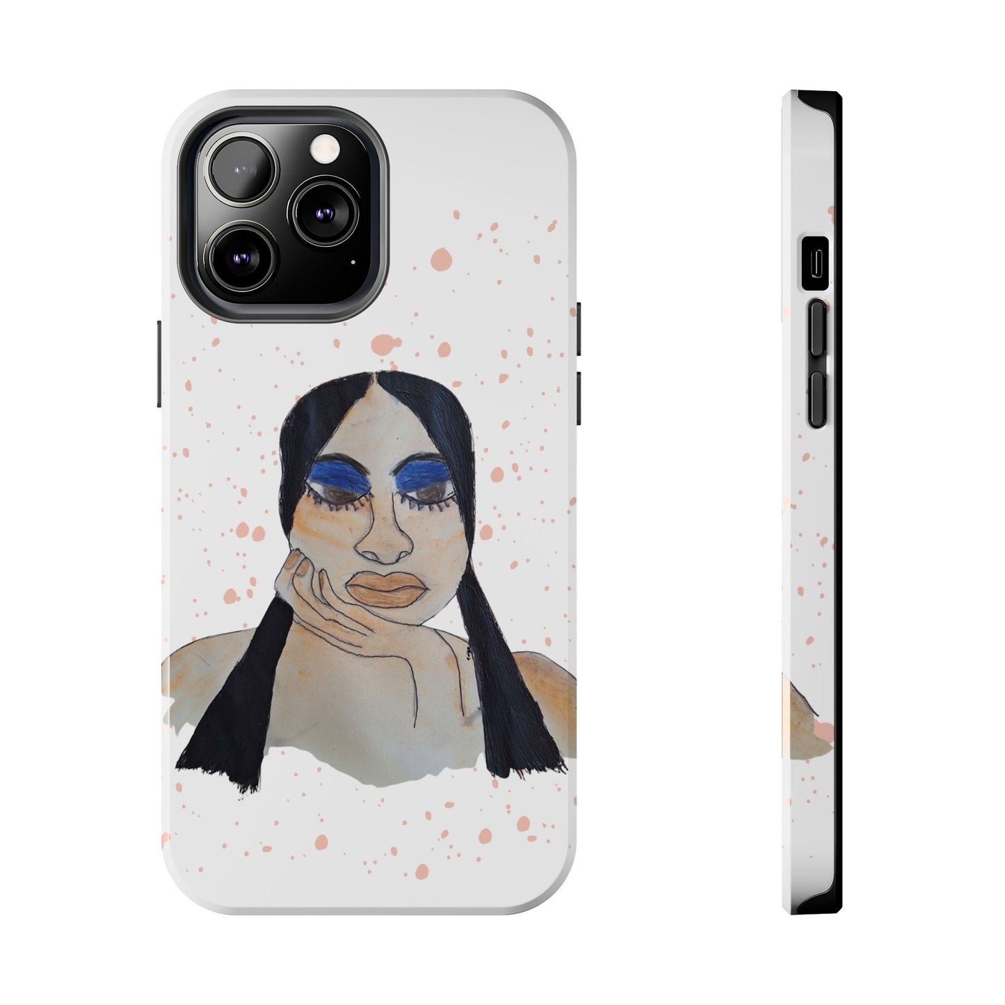Black Woman Art Tough Phone Case, Hand-Painted Graphics, Original Art iPhone Cover, Protective Phone Case, Unique Artwork Case