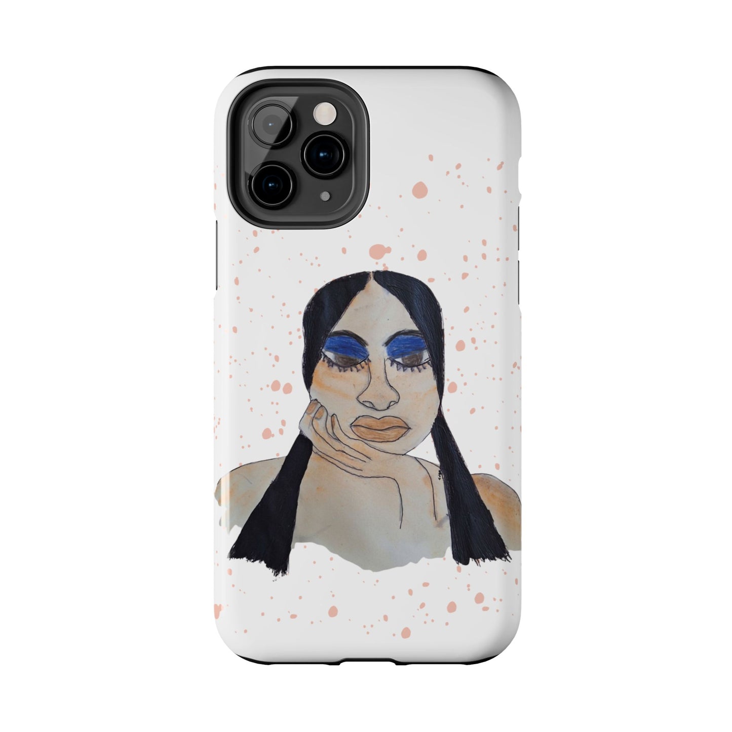 Black Woman Art Tough Phone Case, Hand-Painted Graphics, Original Art iPhone Cover, Protective Phone Case, Unique Artwork Case