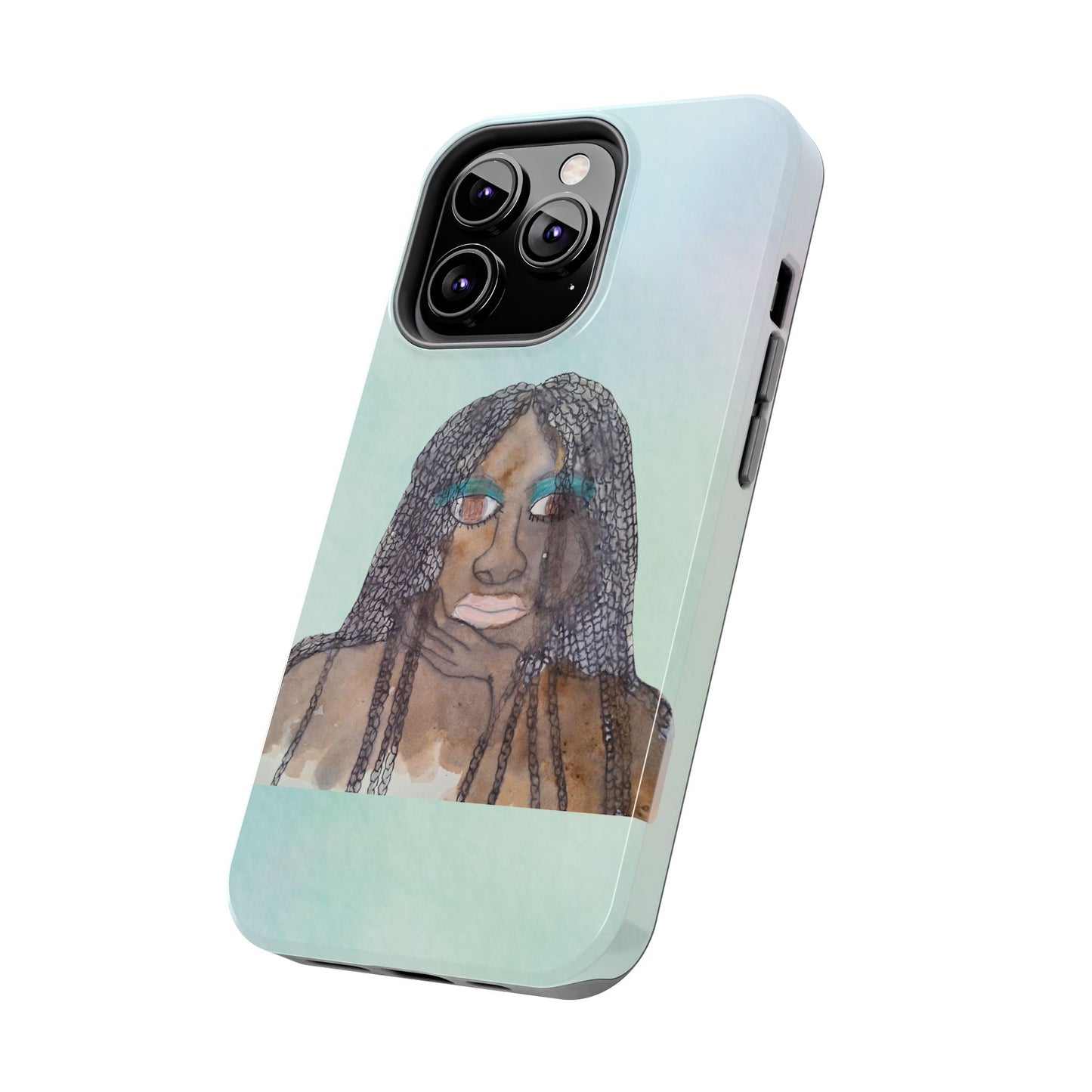 Black Woman Art, Artistic Fashion Phone Case, Colorful Unique Phone Protector, Gift for Her, Bohemian Style, Phone Cover for Creative Souls