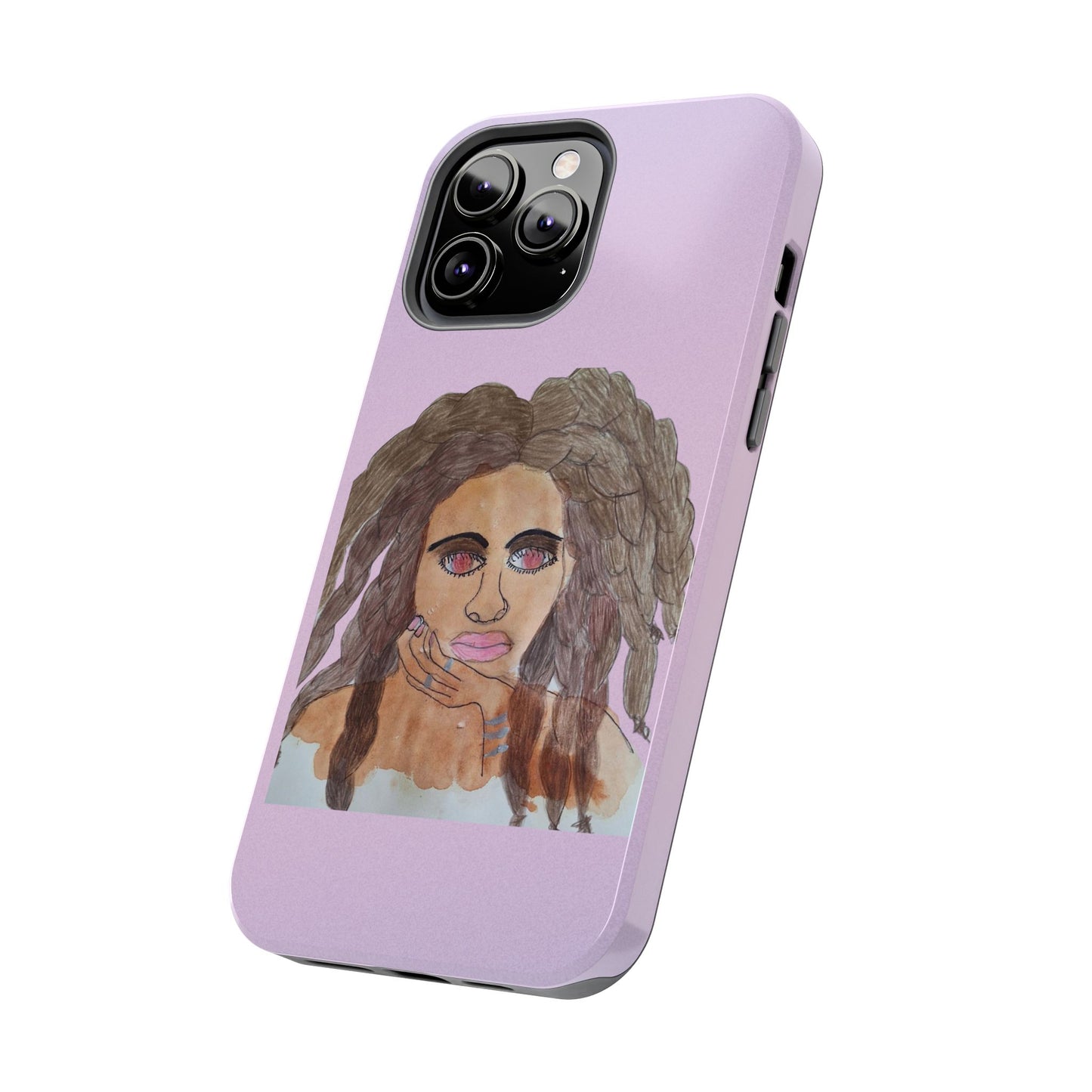 Black Woman Art Tough Phone Case, Hand-Painted Graphics, Original Art iPhone Cover, Protective Phone Case, Unique Artwork Case