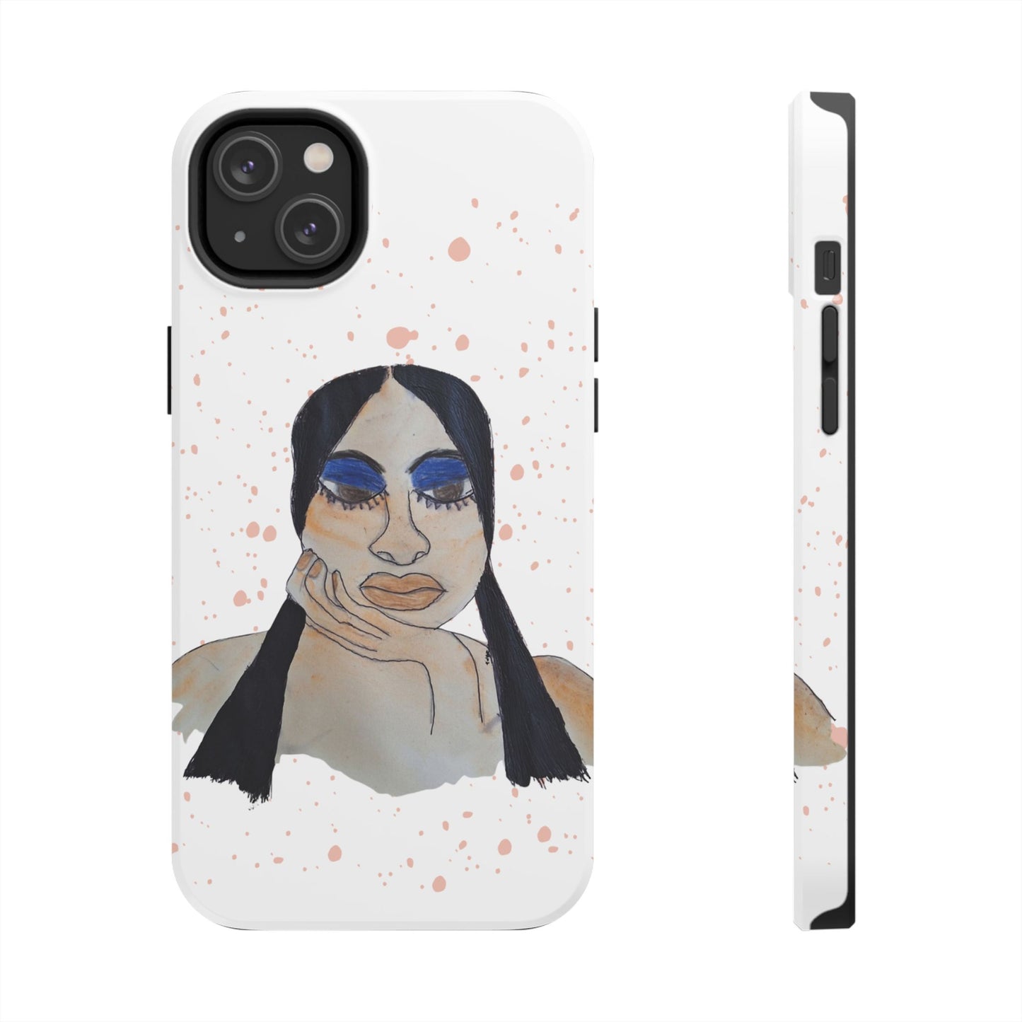 Black Woman Art Tough Phone Case, Hand-Painted Graphics, Original Art iPhone Cover, Protective Phone Case, Unique Artwork Case