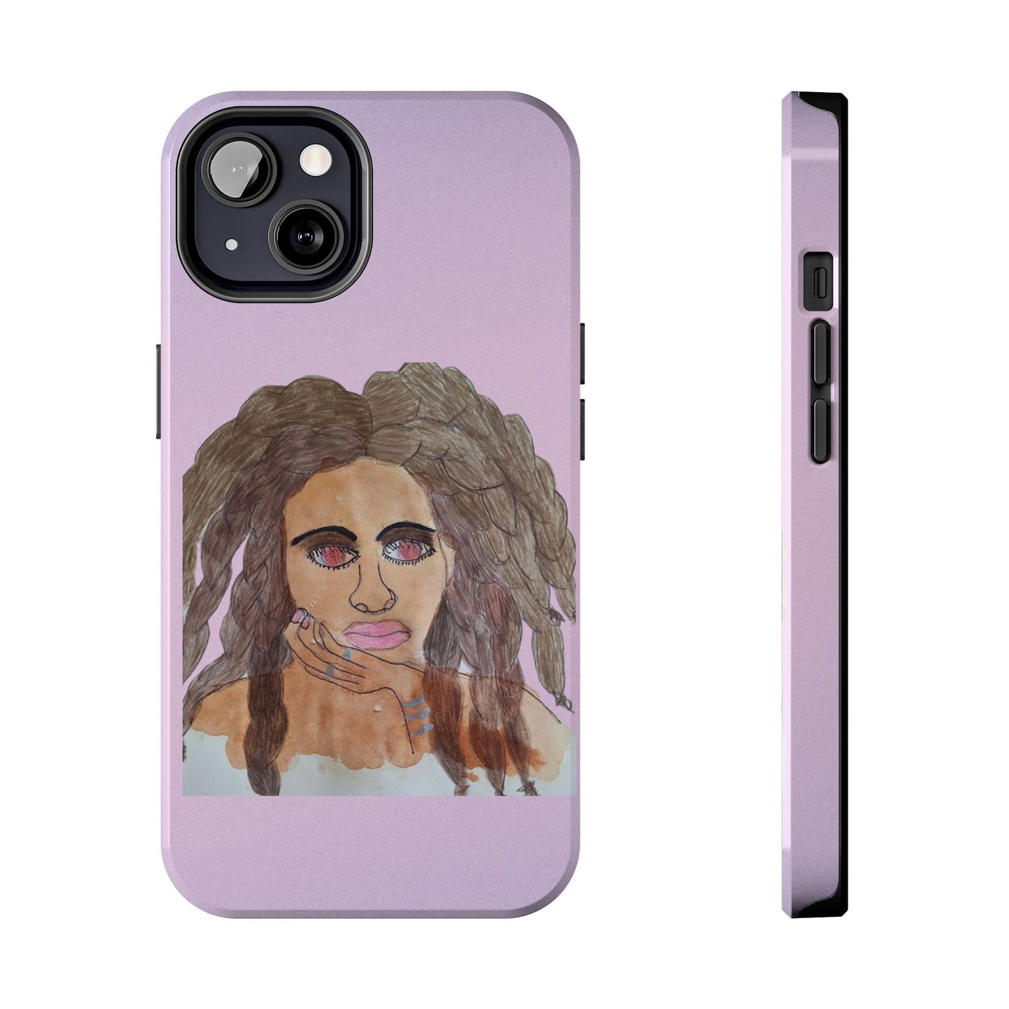 Black Woman Art Tough Phone Case, Hand-Painted Graphics, Original Art iPhone Cover, Protective Phone Case, Unique Artwork Case