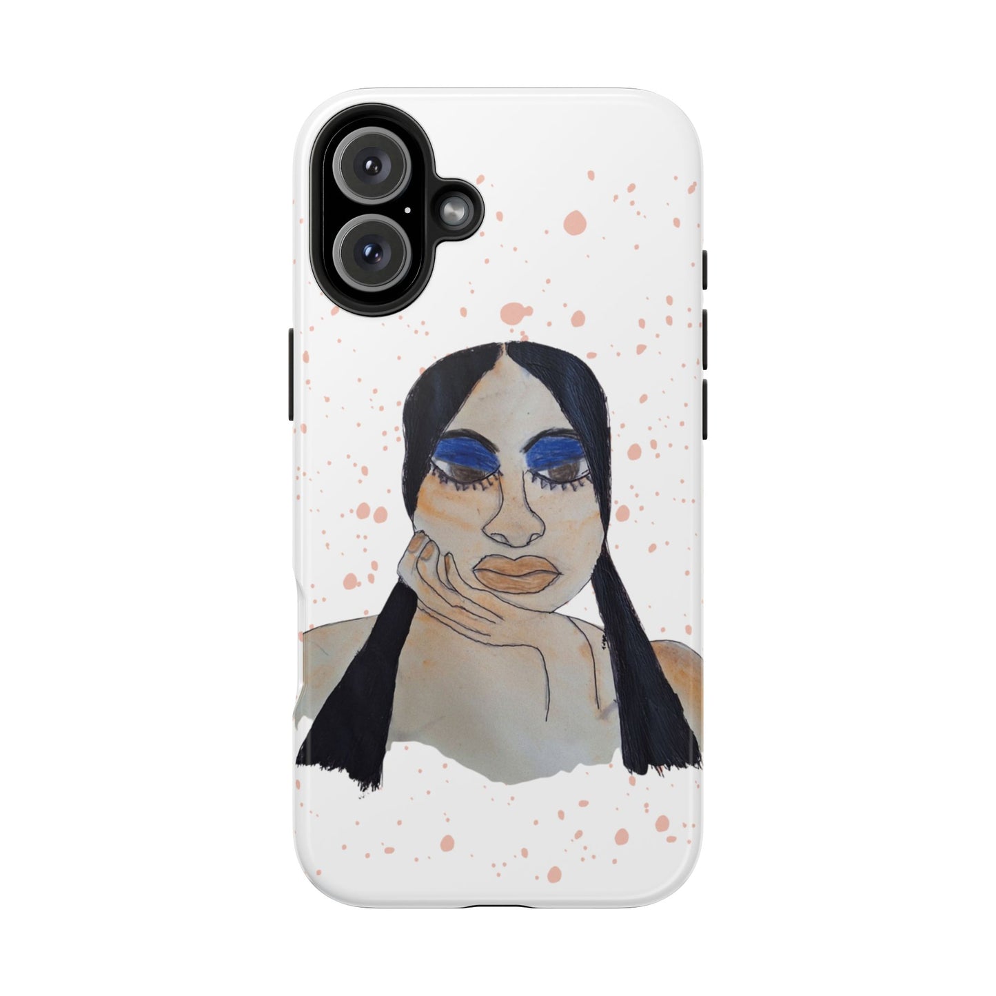 Black Woman Art Tough Phone Case, Hand-Painted Graphics, Original Art iPhone Cover, Protective Phone Case, Unique Artwork Case