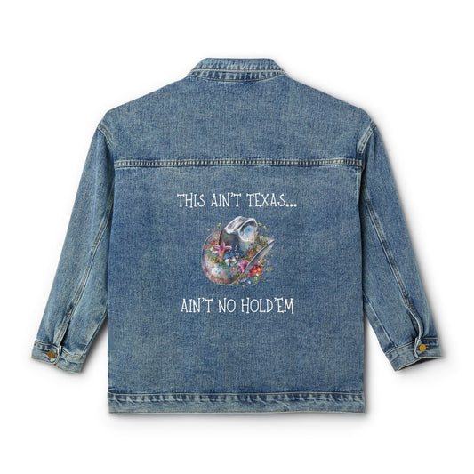 THIS AIN'T TEXAS Western Graphic, Women's Denim Jacket, Country Graphic, Custom Graphic