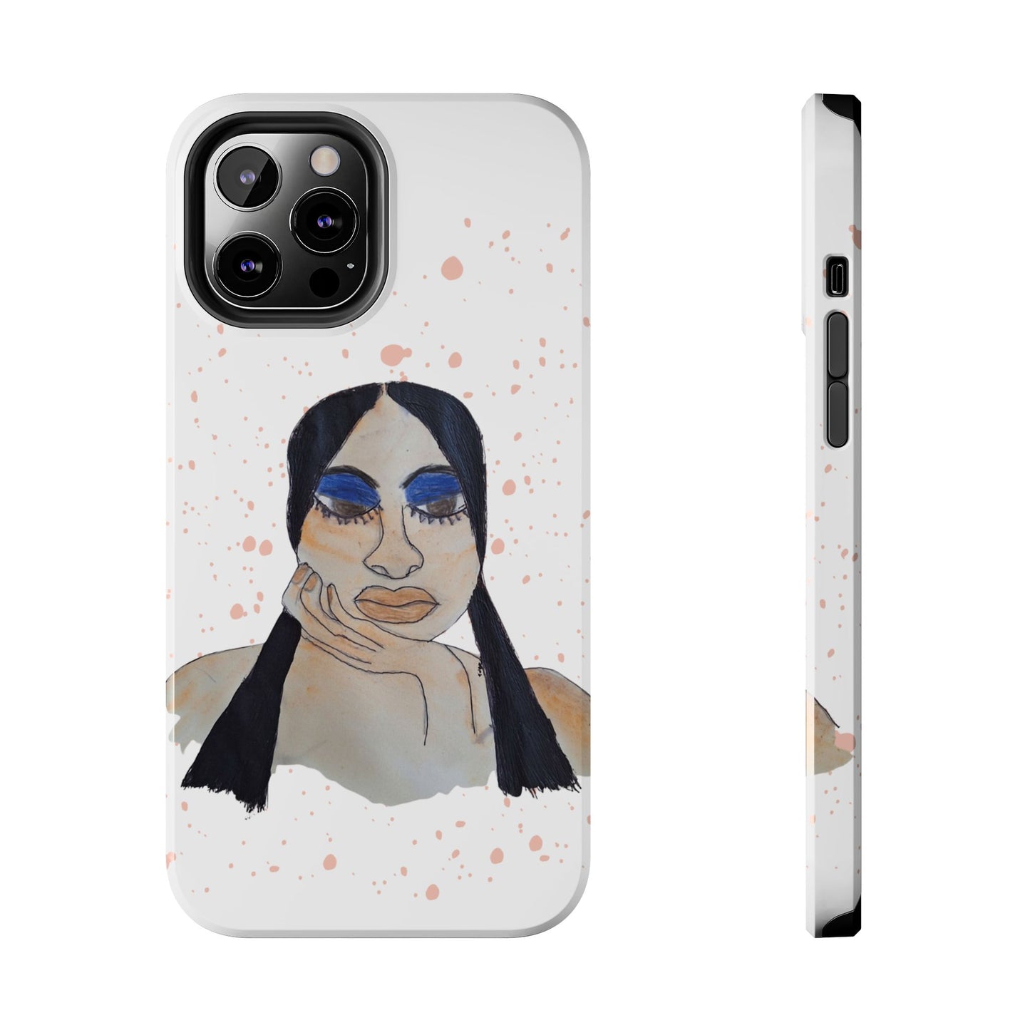 Black Woman Art Tough Phone Case, Hand-Painted Graphics, Original Art iPhone Cover, Protective Phone Case, Unique Artwork Case