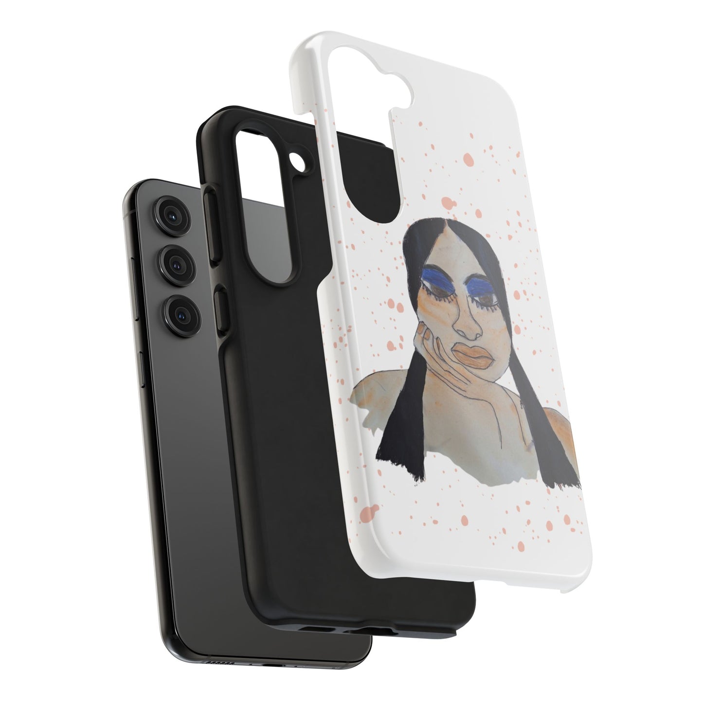 Black Woman Art Tough Phone Case, Hand-Painted Graphics, Original Art iPhone Cover, Protective Phone Case, Unique Artwork Case