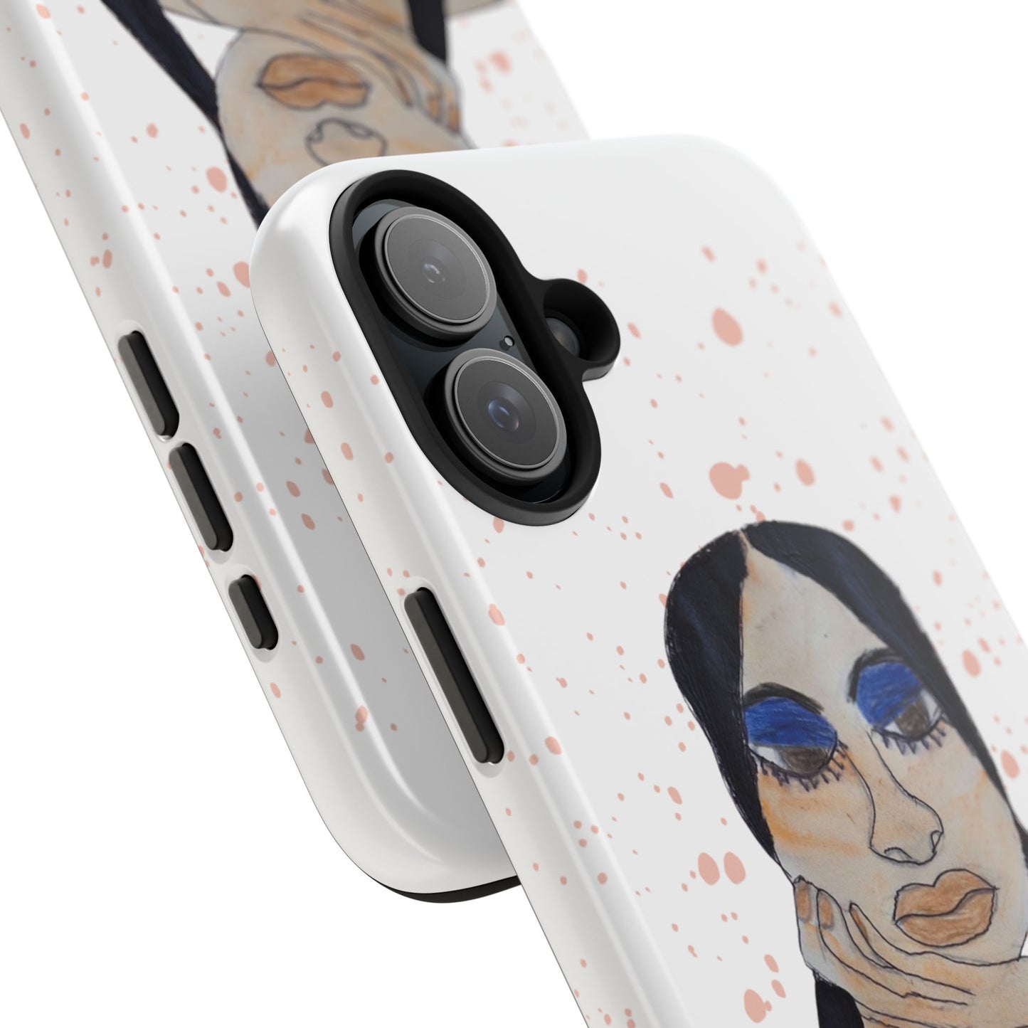Black Woman Art Tough Phone Case, Hand-Painted Graphics, Original Art iPhone Cover, Protective Phone Case, Unique Artwork Case