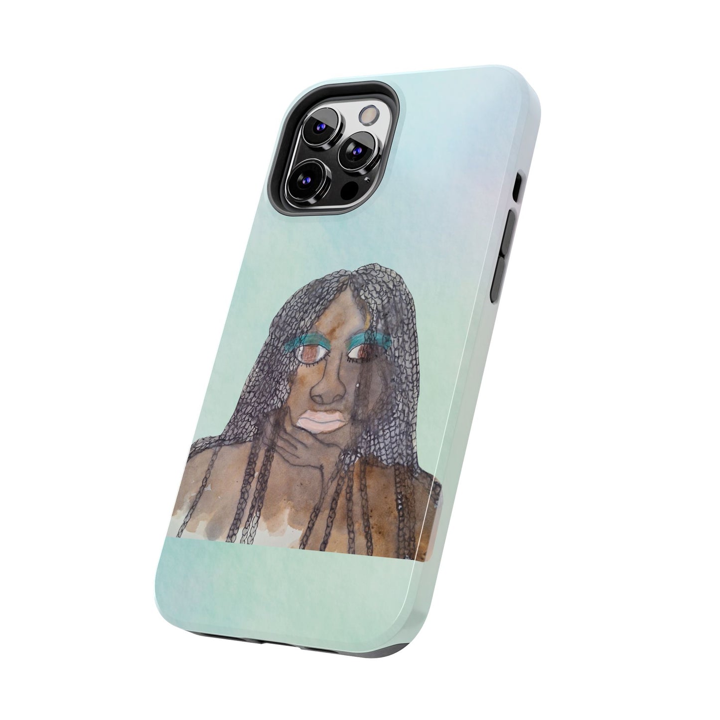Black Woman Art, Artistic Fashion Phone Case, Colorful Unique Phone Protector, Gift for Her, Bohemian Style, Phone Cover for Creative Souls