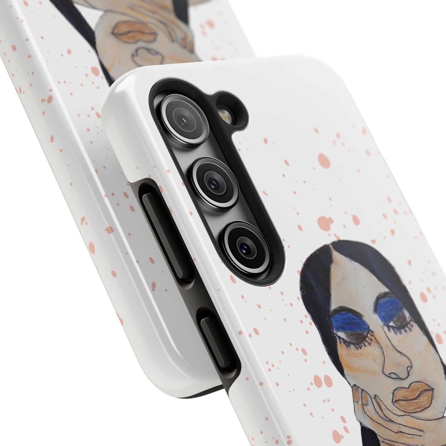 Black Woman Art Tough Phone Case, Hand-Painted Graphics, Original Art iPhone Cover, Protective Phone Case, Unique Artwork Case