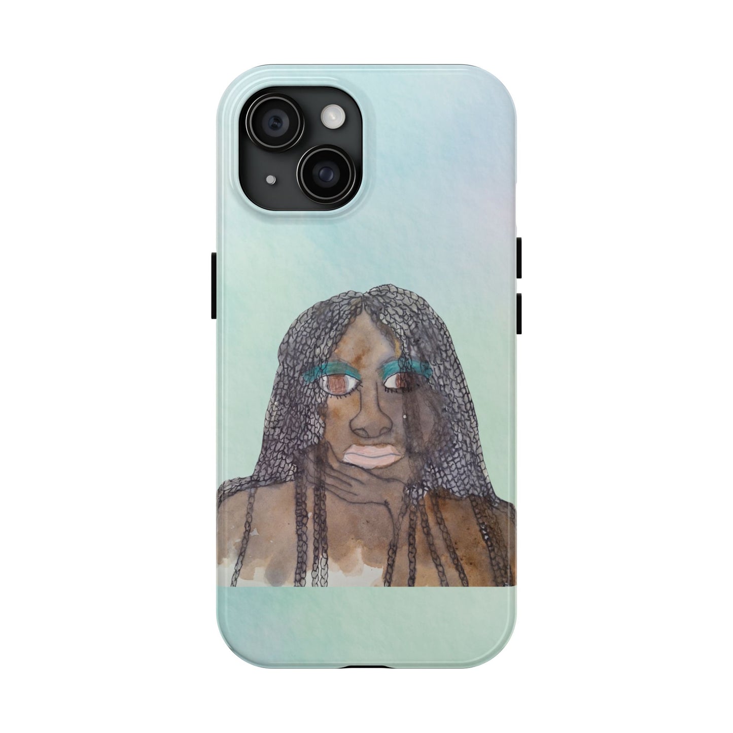 Black Woman Art, Artistic Fashion Phone Case, Colorful Unique Phone Protector, Gift for Her, Bohemian Style, Phone Cover for Creative Souls