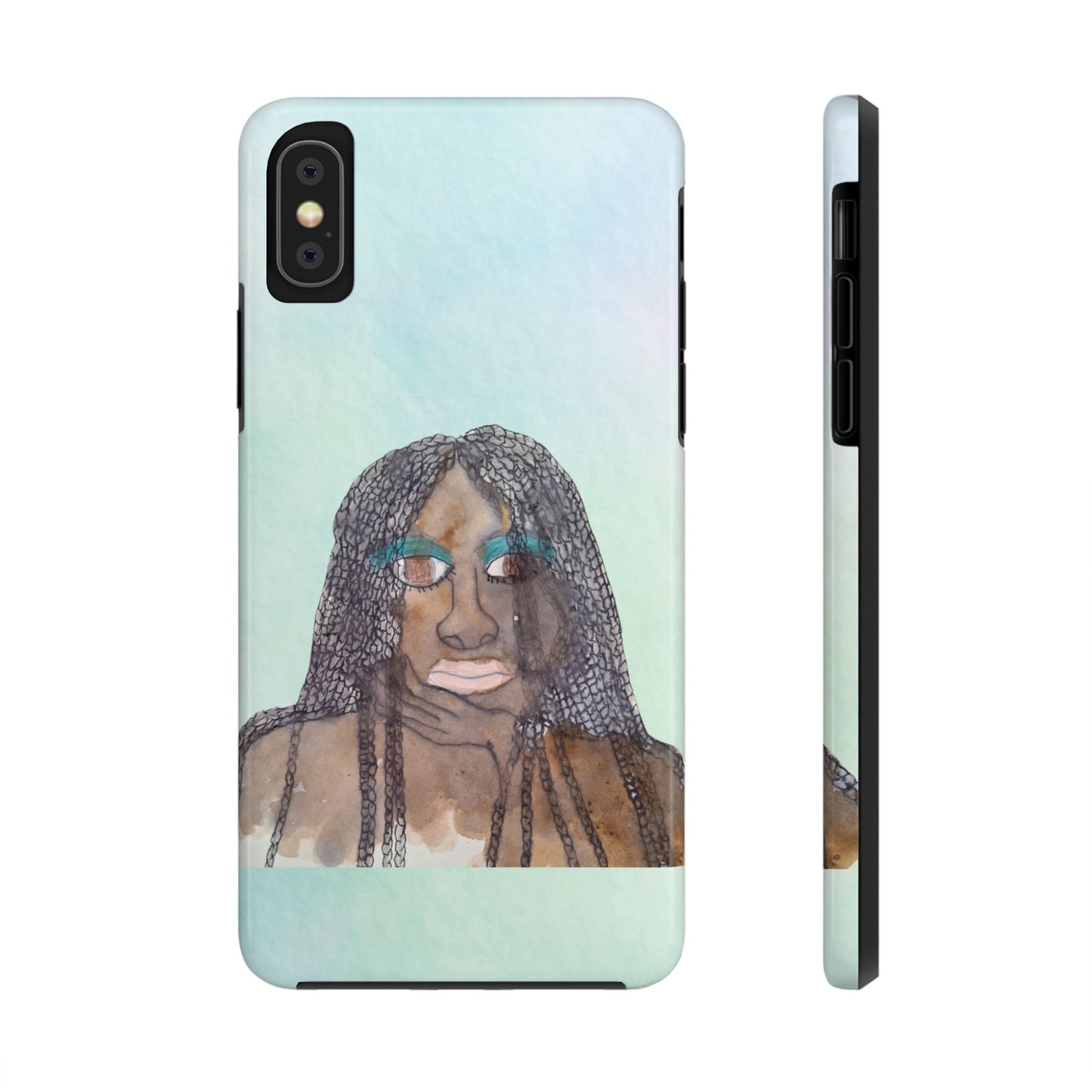 Black Woman Art, Artistic Fashion Phone Case, Colorful Unique Phone Protector, Gift for Her, Bohemian Style, Phone Cover for Creative Souls