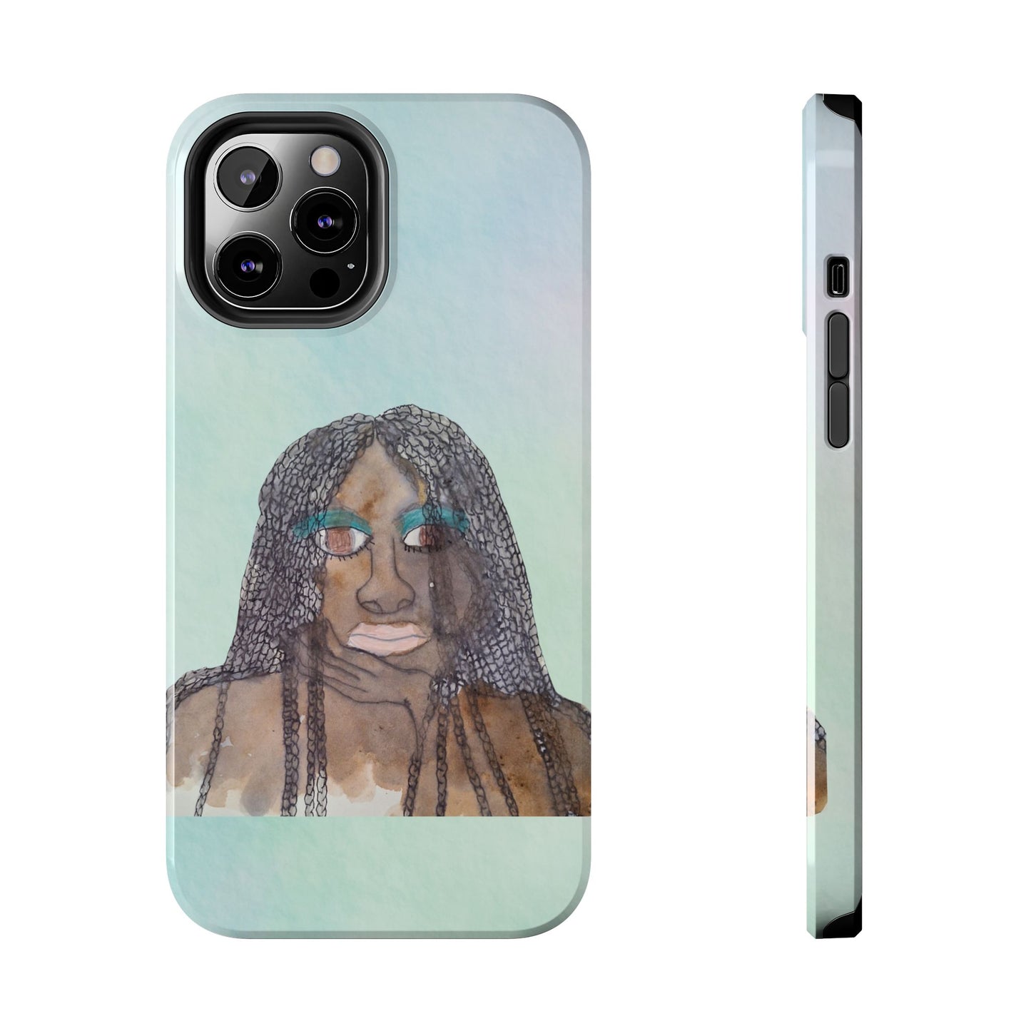 Black Woman Art, Artistic Fashion Phone Case, Colorful Unique Phone Protector, Gift for Her, Bohemian Style, Phone Cover for Creative Souls