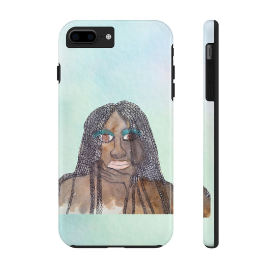 Black Woman Art Phone Case, Blue + Free ($10 value) Wallpaper | Limited Time Sale