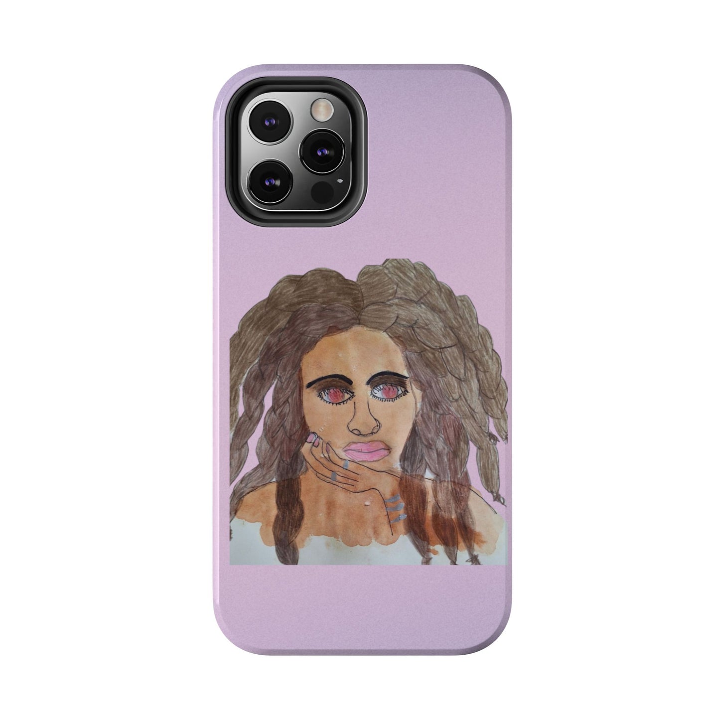 Black Woman Art Tough Phone Case, Hand-Painted Graphics, Original Art iPhone Cover, Protective Phone Case, Unique Artwork Case