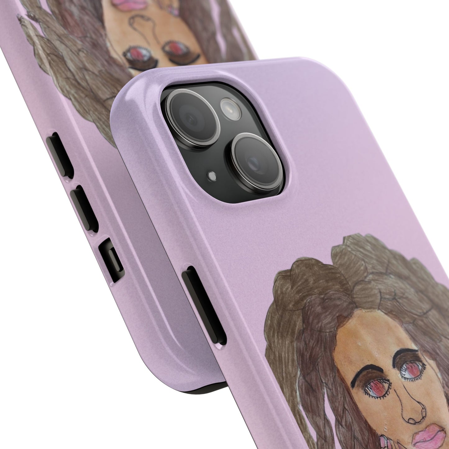 Black Woman Art Tough Phone Case, Hand-Painted Graphics, Original Art iPhone Cover, Protective Phone Case, Unique Artwork Case