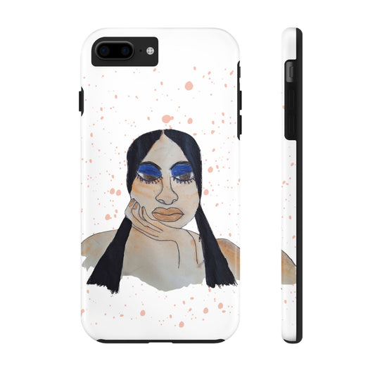 Black Woman Art Tough Phone Case, Hand-Painted Graphics, Original Art iPhone Cover, Protective Phone Case, Unique Artwork Case