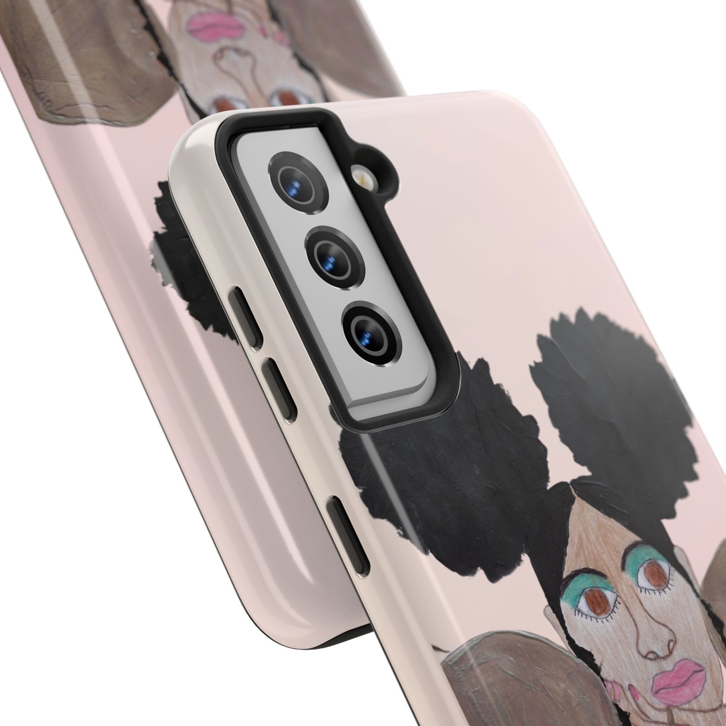 Black Woman Art Tough Phone Case, Hand-Painted Graphics, Original Art iPhone Cover, Protective Phone Case, Unique Artwork Case