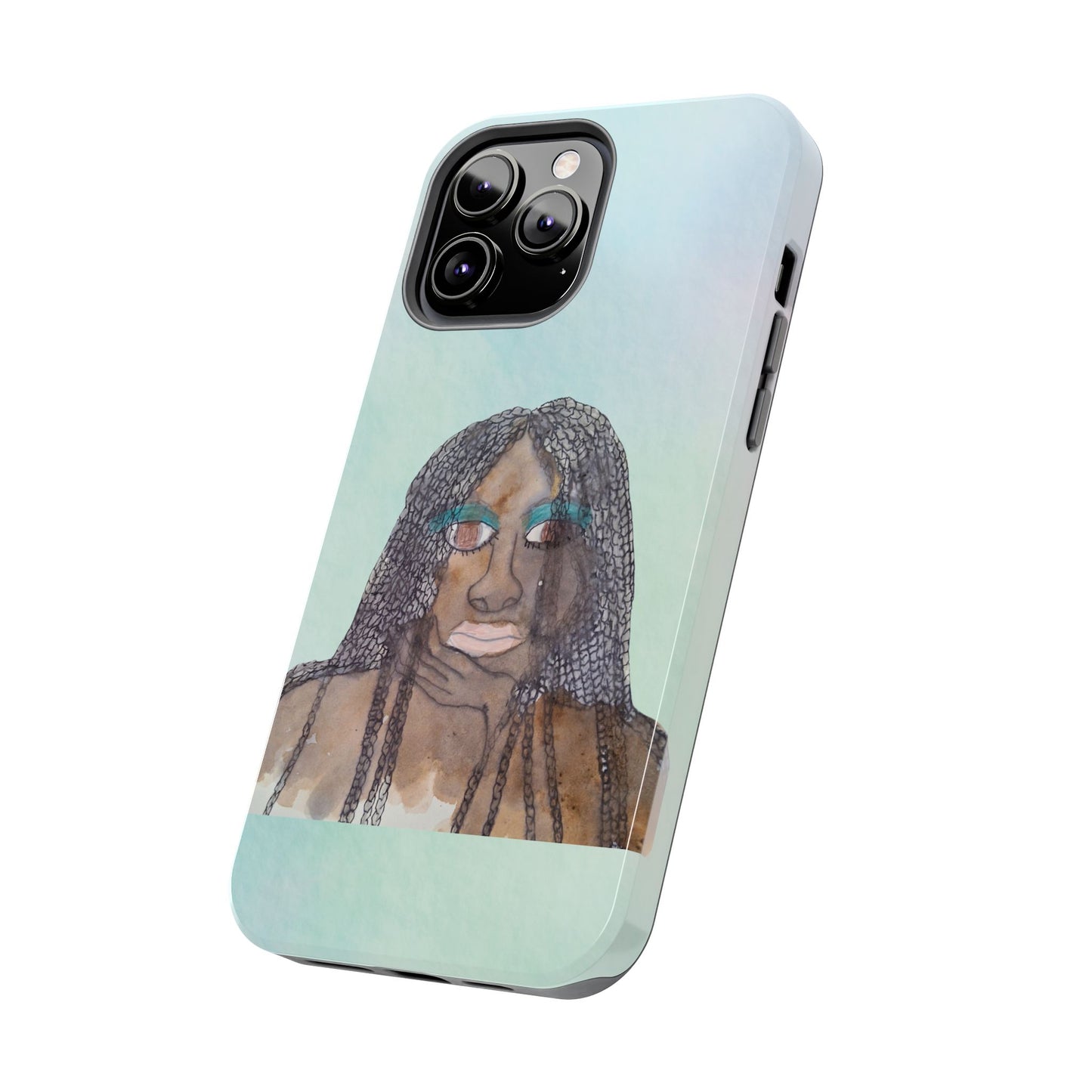 Black Woman Art, Artistic Fashion Phone Case, Colorful Unique Phone Protector, Gift for Her, Bohemian Style, Phone Cover for Creative Souls