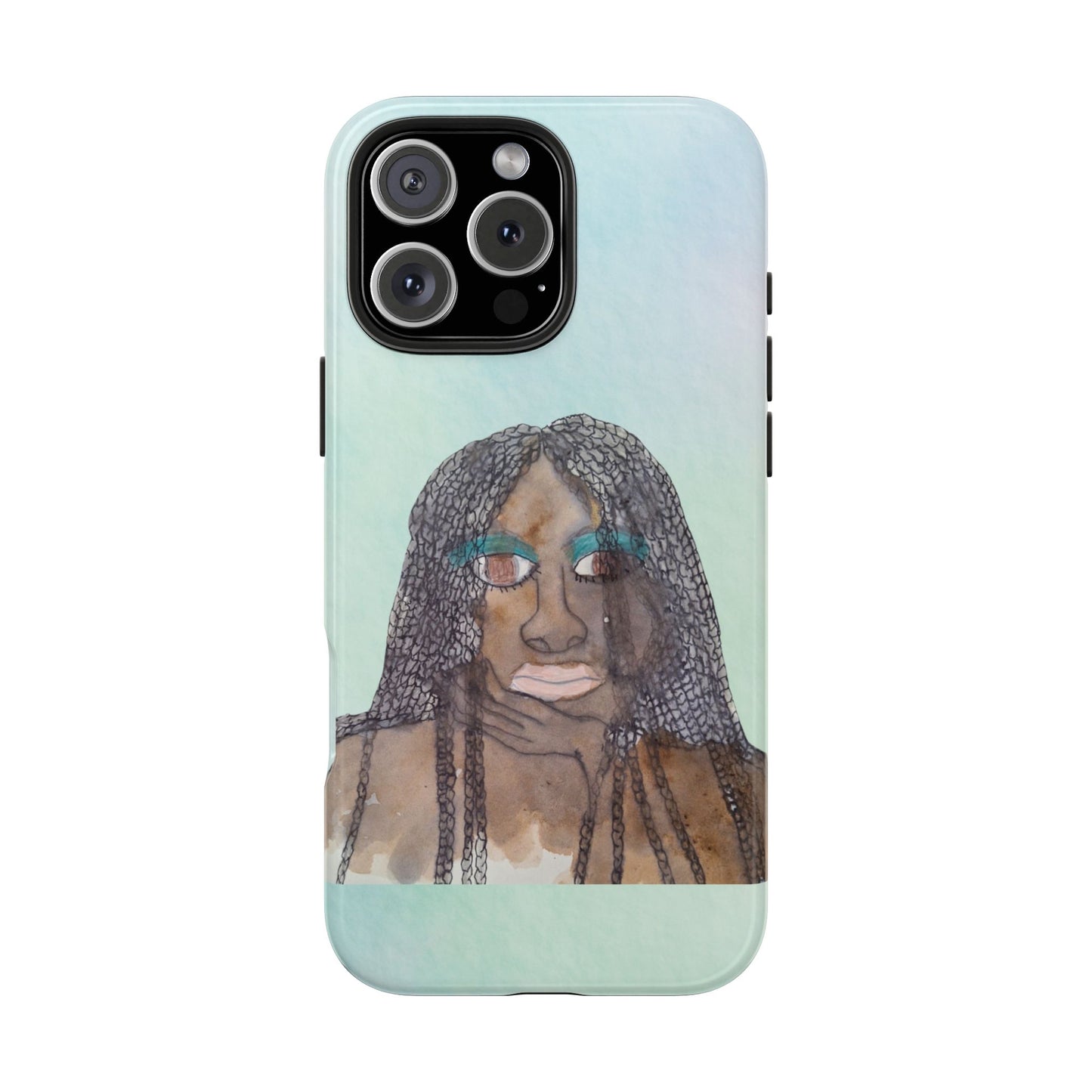 Black Woman Art, Artistic Fashion Phone Case, Colorful Unique Phone Protector, Gift for Her, Bohemian Style, Phone Cover for Creative Souls
