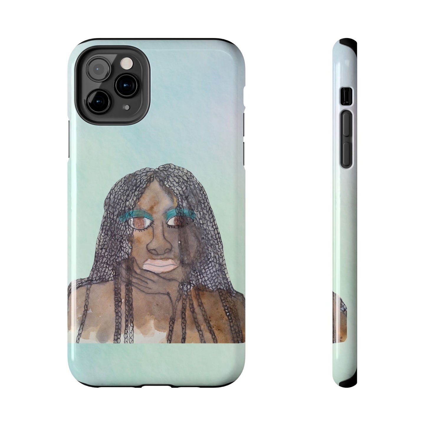 Black Woman Art, Artistic Fashion Phone Case, Colorful Unique Phone Protector, Gift for Her, Bohemian Style, Phone Cover for Creative Souls