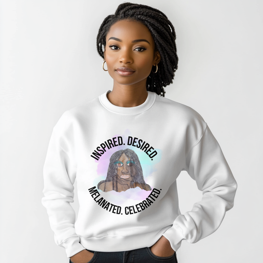 Black Girl Magic Sweatshirt #1, Black Queen Women's Empowerment Unisex Crewneck, Melanin Pride Jumper, Inspired Desired Celebrated Apparel,