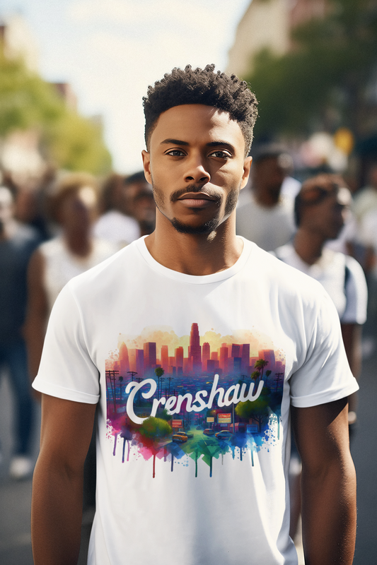CRENSHAW ONE, Back in the Day, African American Culture, Black History, Black Neighborhood, Graphic T-shirt, Urban Streetwear Unisex Jersey Short Sleeve Tee