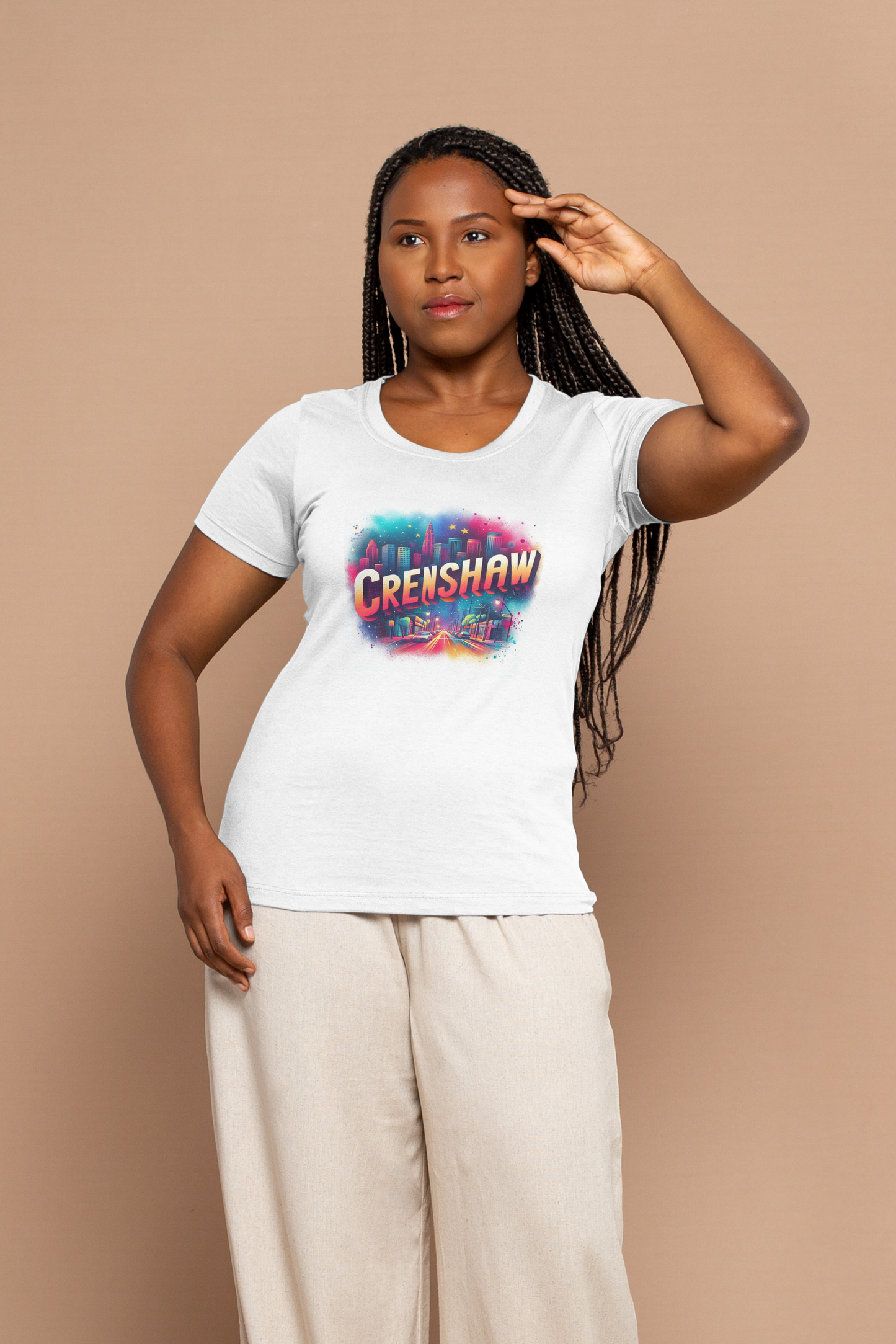 CRENSHAW TWO WHITE T-SHIRT, Back in the Day, African American, Black History, Black Neighborhood, Graphic T-shirt, Urban Streetwear Unisex Jersey Short Sleeve Tee