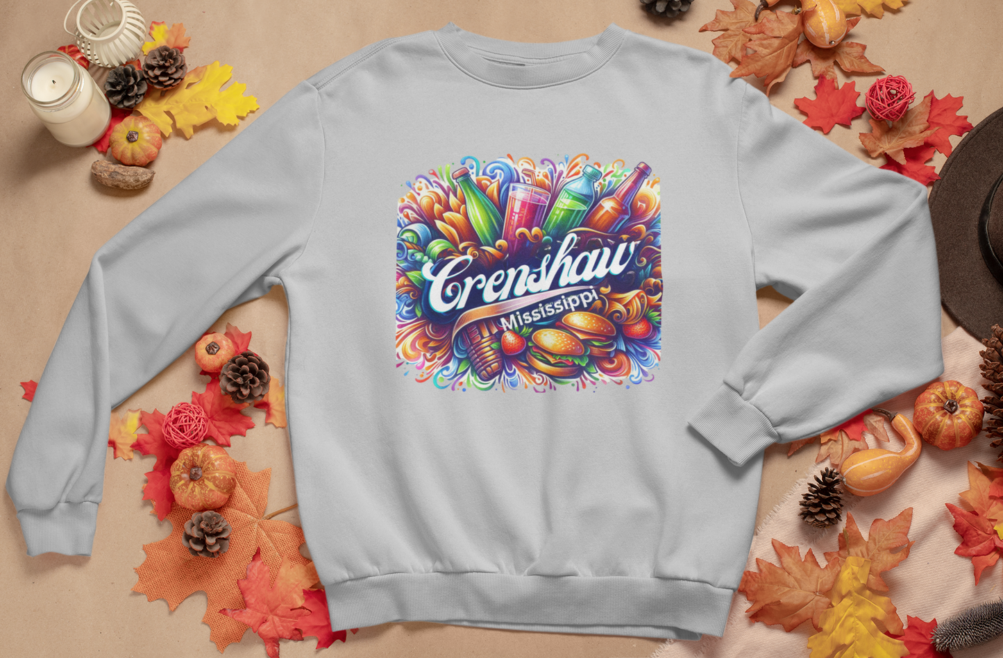 THE OTHER CRENSHAW:  CRENSHAW, MISSISSIPPI #1, Southern Graphic, African American Culture, Black History, Iconic Black Neighborhood, Graphic Sweatshirt, Urban Streetwear, Unisex, Crewneck Sweatshirt