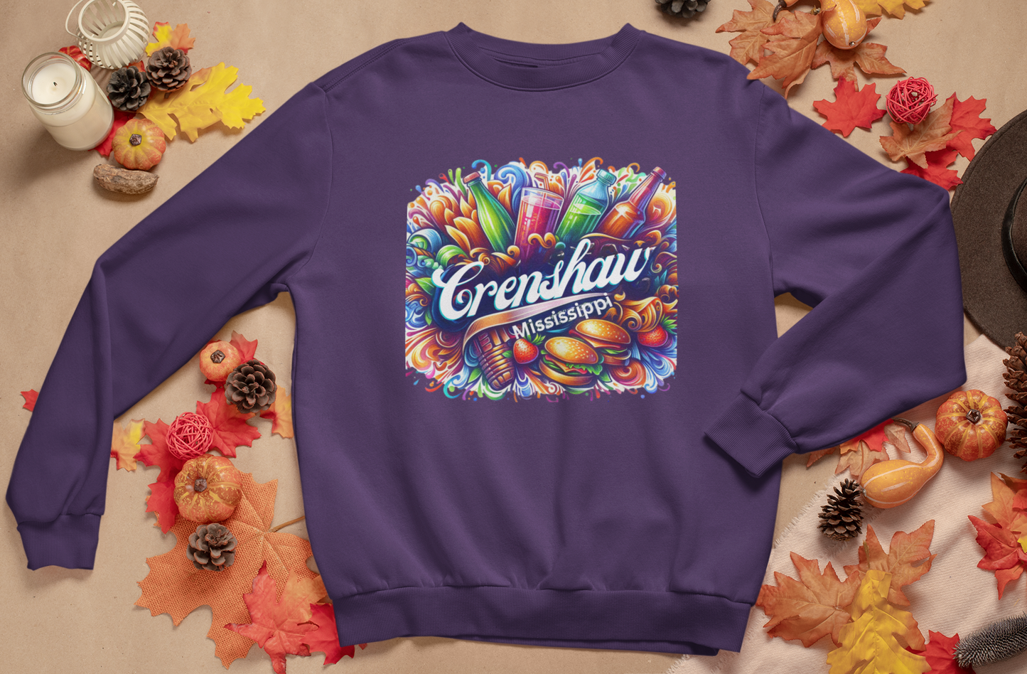 THE OTHER CRENSHAW:  CRENSHAW, MISSISSIPPI #1, Southern Graphic, African American Culture, Black History, Iconic Black Neighborhood, Graphic Sweatshirt, Urban Streetwear, Unisex, Crewneck Sweatshirt