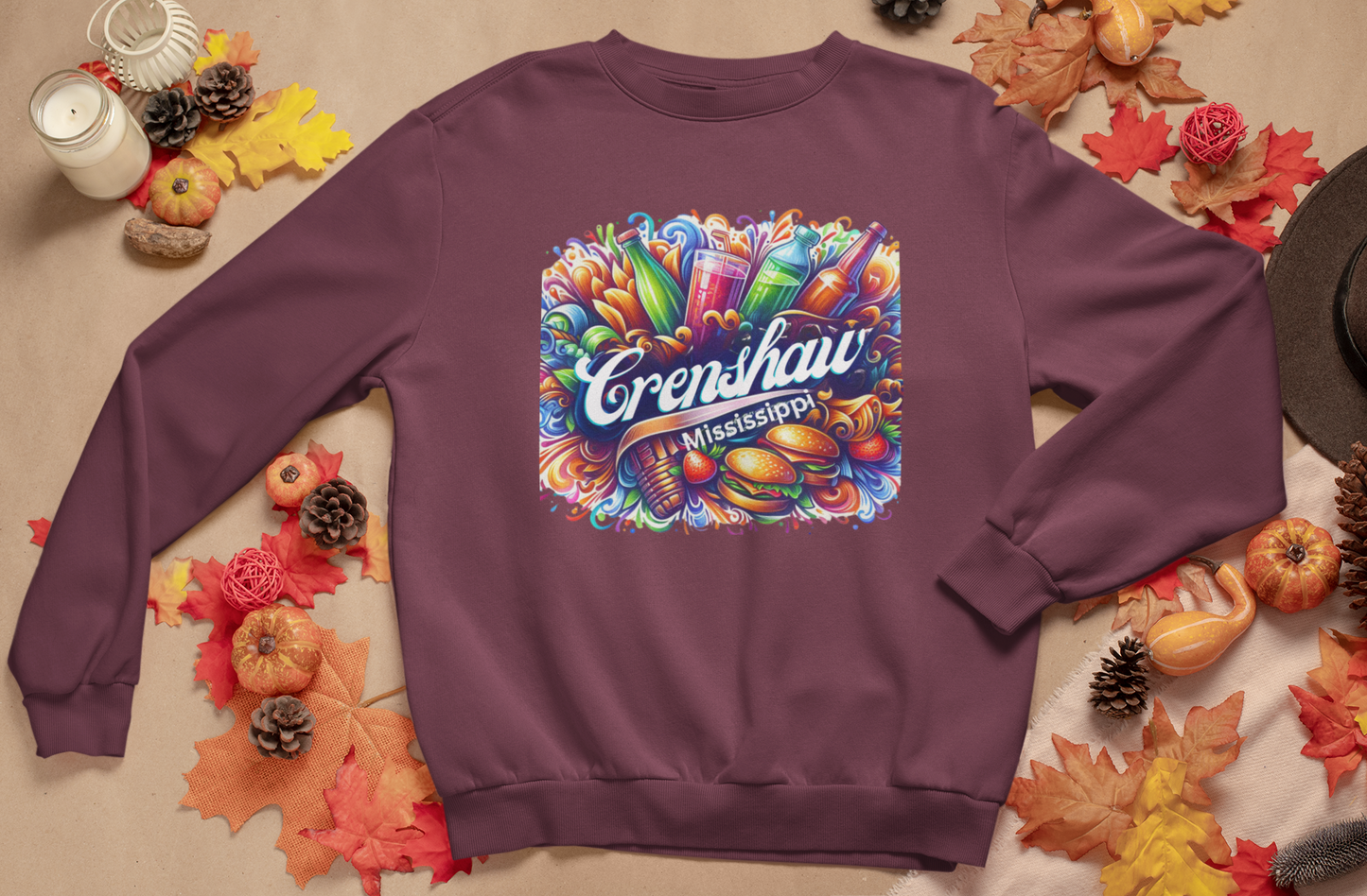 THE OTHER CRENSHAW:  CRENSHAW, MISSISSIPPI #1, Southern Graphic, African American Culture, Black History, Iconic Black Neighborhood, Graphic Sweatshirt, Urban Streetwear, Unisex, Crewneck Sweatshirt