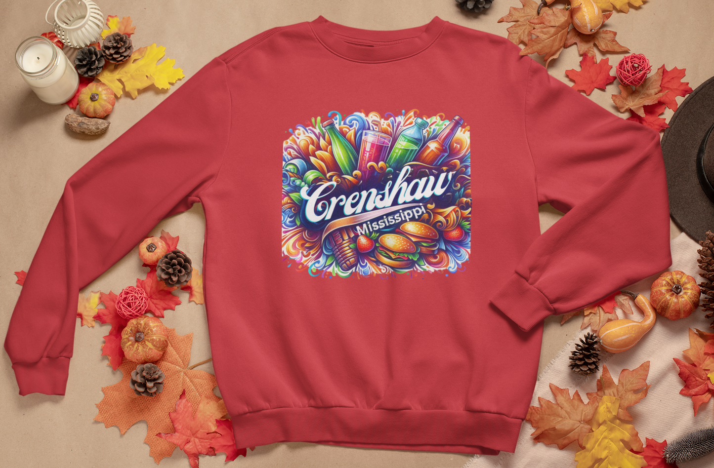 THE OTHER CRENSHAW:  CRENSHAW, MISSISSIPPI #1, Southern Graphic, African American Culture, Black History, Iconic Black Neighborhood, Graphic Sweatshirt, Urban Streetwear, Unisex, Crewneck Sweatshirt