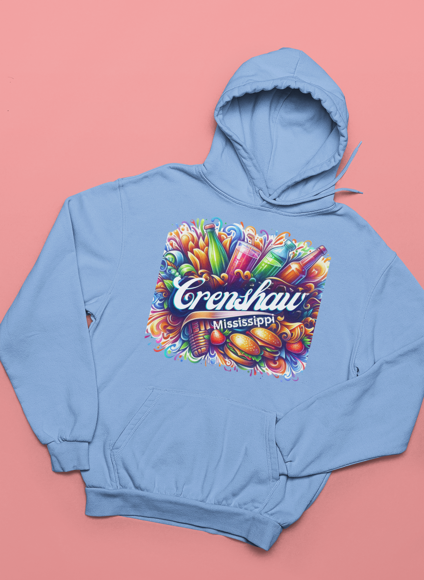 THE OTHER CRENSHAW:  CRENSHAW, MISSISSIPPI #1 Hooded Sweatshirt, Southern Graphic, African American Culture, Black History, Iconic Black Neighborhood, Graphic Sweatshirt, Urban Streetwear